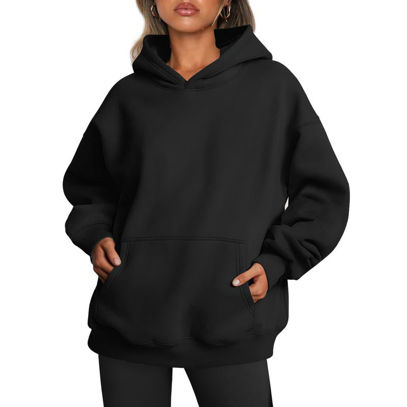 Long Sleeve Pocket Hoodies Fleece Sweatshirts Oversized Pullover