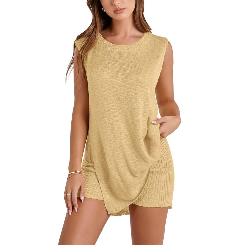 2 Piece Summer Sweater Set Trendy Beach Vacation Sets