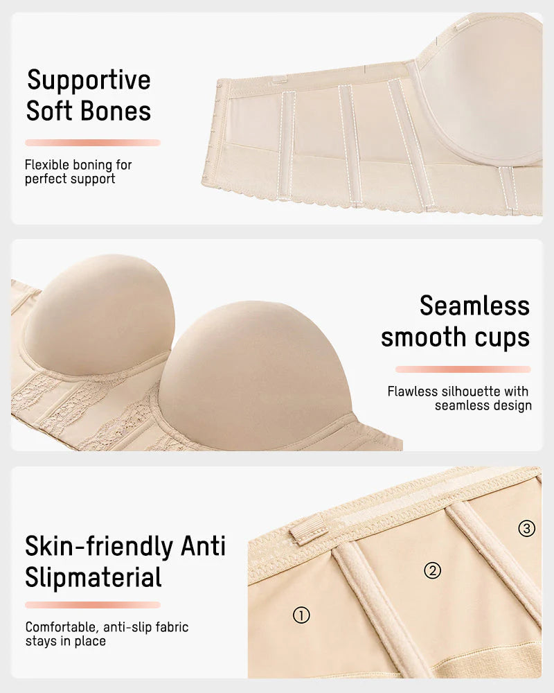 Convertible Non-Slip Full-Coverage Strapless Bustier
