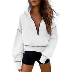 Women's Hooded Sweatshirts Long Sleeve Half Zip Pullover