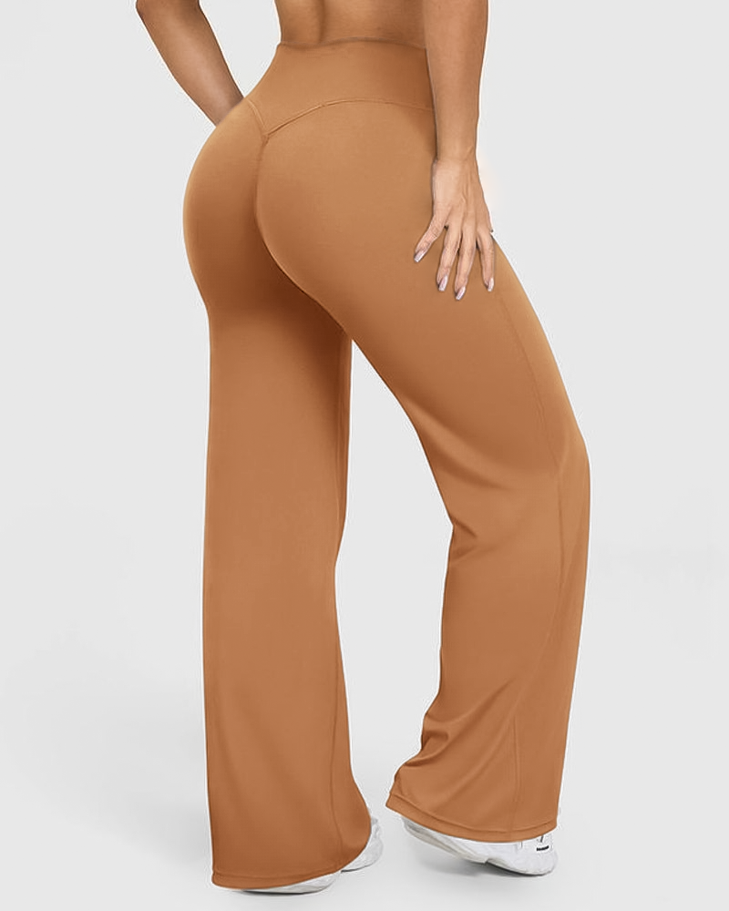 High Waist Stretch Casual Soft Straight Leg Pants