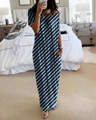Women's Off-Shoulder Batwing Sleeve Lounge Dress
