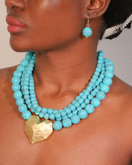 Vintage Bohemian Cracked Beads Layered Necklace