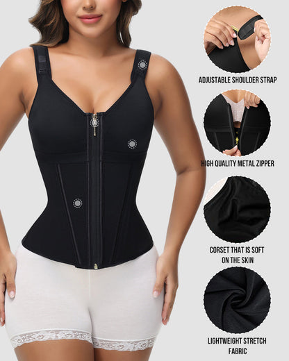 Extreme Latex Corset Waist Vest With Bra
