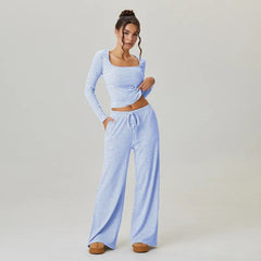 Women's Slouchy Stripe Cozy Two Piece Outfits