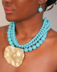 Vintage Bohemian Cracked Beads Layered Necklace