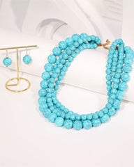 Vintage Bohemian Cracked Beads Layered Necklace