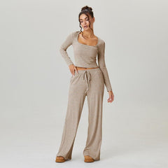 Women's Slouchy Stripe Cozy Two Piece Outfits