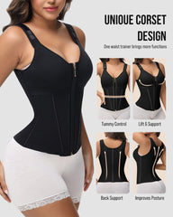 Double-Layer Tummy Control Waist Shapewear with Bra