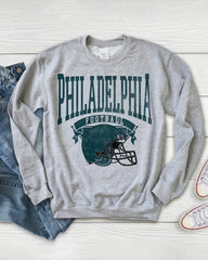 PLUS SIZE Hometown Pullover City Football Retro Sweatshirt