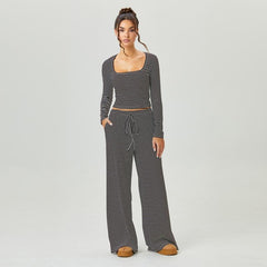 Women's Slouchy Stripe Cozy Two Piece Outfits