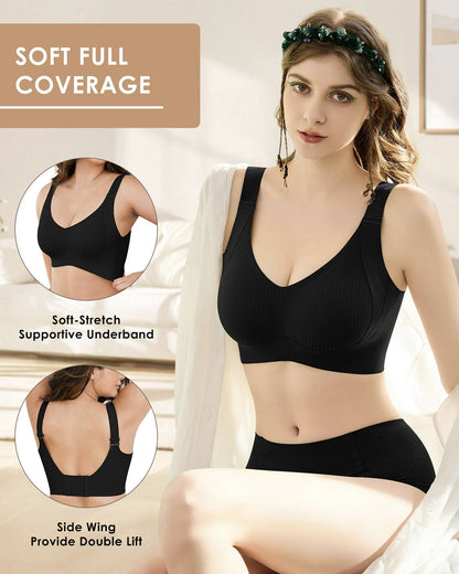Comfort Full Coverage Wireless Lightly Lined Bra(2 Pack)