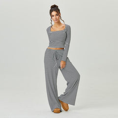 Women's Slouchy Stripe Cozy Two Piece Outfits