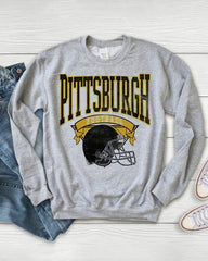 PLUS SIZE Hometown Pullover City Football Retro Sweatshirt