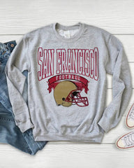 PLUS SIZE Hometown Pullover City Football Retro Sweatshirt