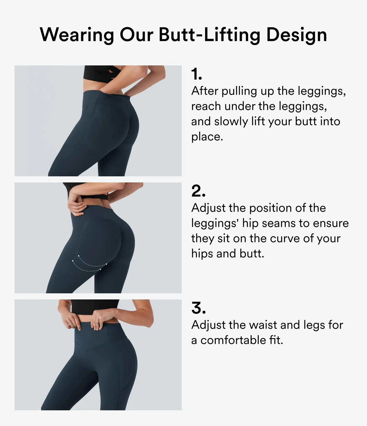 （2 Pack）High Waisted Butt Lifting Tummy Control Side Pocket Shaping Training Leggings