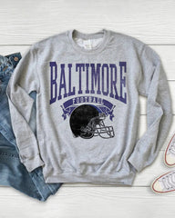 PLUS SIZE Hometown Pullover City Football Retro Sweatshirt