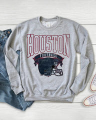 PLUS SIZE Hometown Pullover City Football Retro Sweatshirt