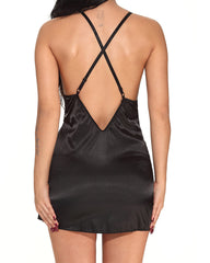 V Neck Nightwear Satin Sleepwear Lace Chemise