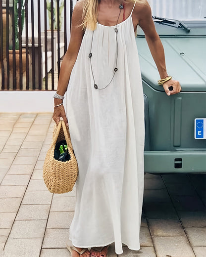 Women’s Solid Color Backless Slip Dress