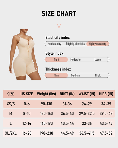Tummy Control Bodysuits Zip-Up Ultra Stretch Shapewear
