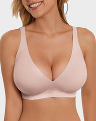 Seamless DeepVPush-Up Wireless Bra