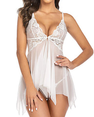 Bridal Babydoll Lace Front Closure Night Dress