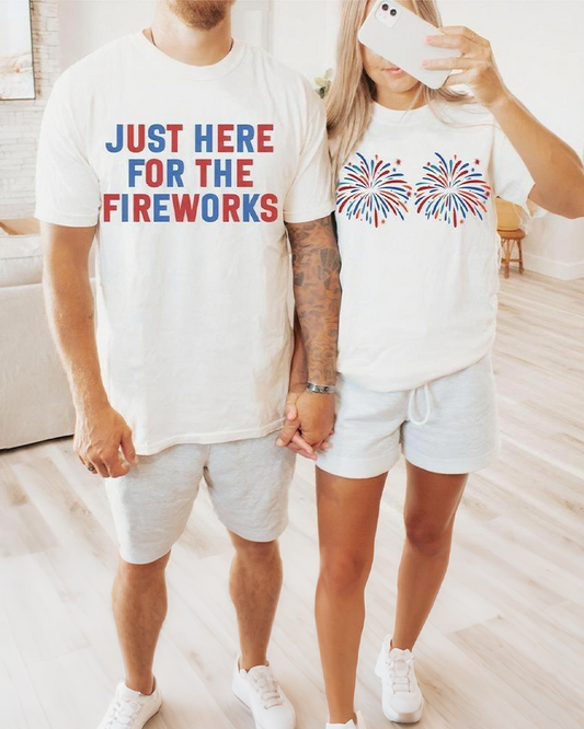 Fourth of July Couples Shirts Independence Day Fireworks Couples Tees
