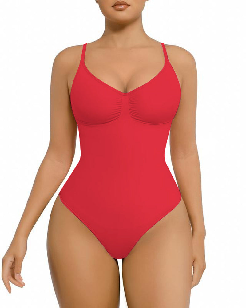 Seamless Covered Bust Jumpsuit Slimming Thong Bodysuit