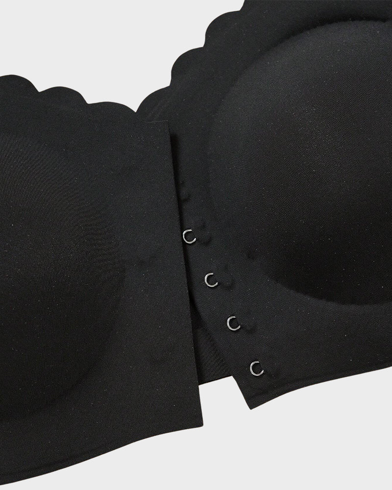 Strapless Front Closure Leopard Print Bra