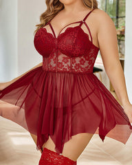 Plus Size Lingerie Mesh Lace Lingerie Top Babydoll Lingerie Exotic Nightgowns