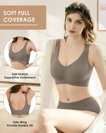 Comfort Full Coverage Wireless Lightly Lined Bra(2 Pack)