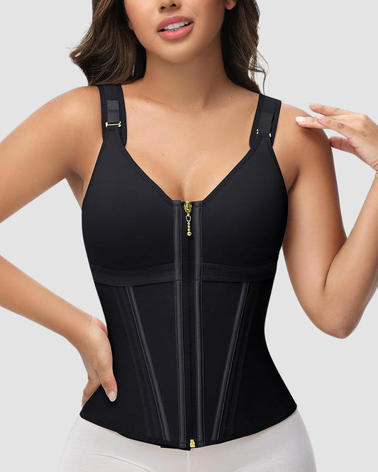 Double-Layer Tummy Control Waist Shapewear with Bra