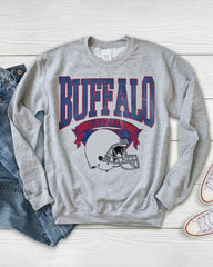 PLUS SIZE Hometown Pullover City Football Retro Sweatshirt