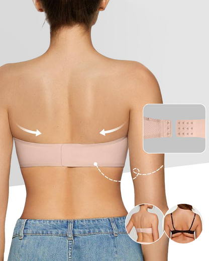 Strapless Bandeau Bra Non-Slip Wireless Padded Supportive Seamless Tube Bra