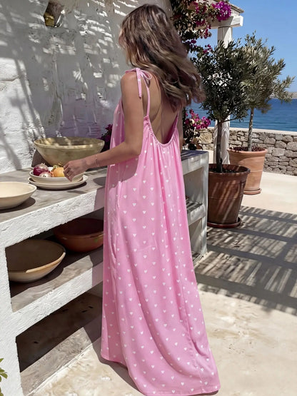 Women’s Solid Color Backless Slip Dress