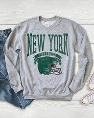 PLUS SIZE Hometown Pullover City Football Retro Sweatshirt