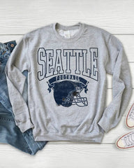 PLUS SIZE Hometown Pullover City Football Retro Sweatshirt