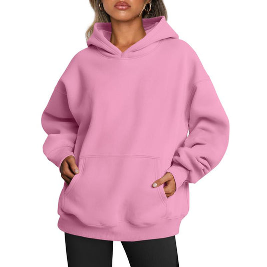 Long Sleeve Pocket Hoodies Fleece Sweatshirts Oversized Pullover