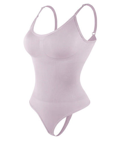 Seamless Covered Bust Jumpsuit Slimming Thong Bodysuit