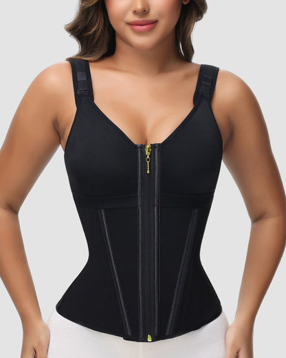 Extreme Latex Corset Waist Vest With Bra
