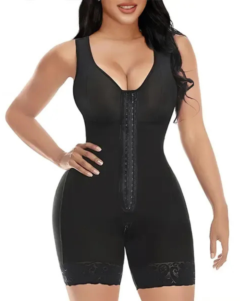 Plus Size Tummy Control Full Shapewear Butt Lifter with Zipper Crotch