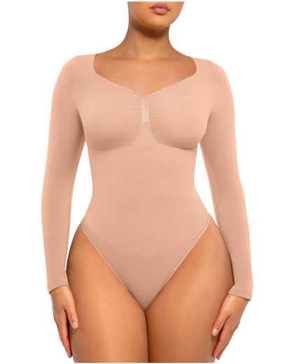 Women's Seamless Sculpt Long Sleeve Thong Comfortable Bodysuit