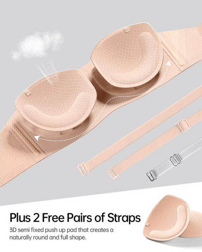 Strapless Bandeau Bra Non-Slip Wireless Padded Supportive Seamless Tube Bra