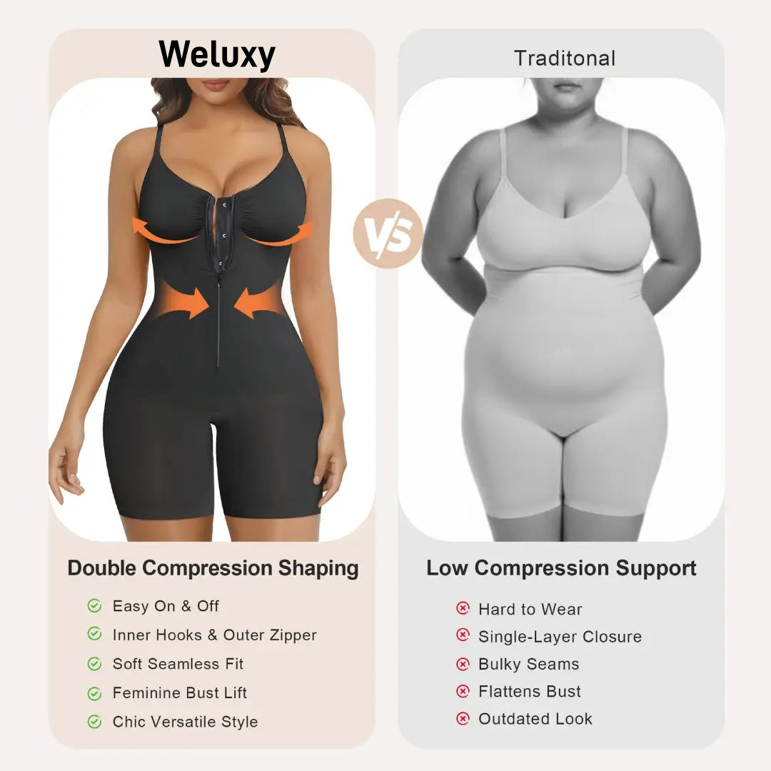 Tummy Control Bodysuits Zip-Up Ultra Stretch Shapewear