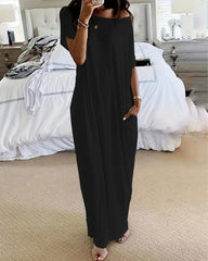 Women's Off-Shoulder Batwing Sleeve Lounge Dress