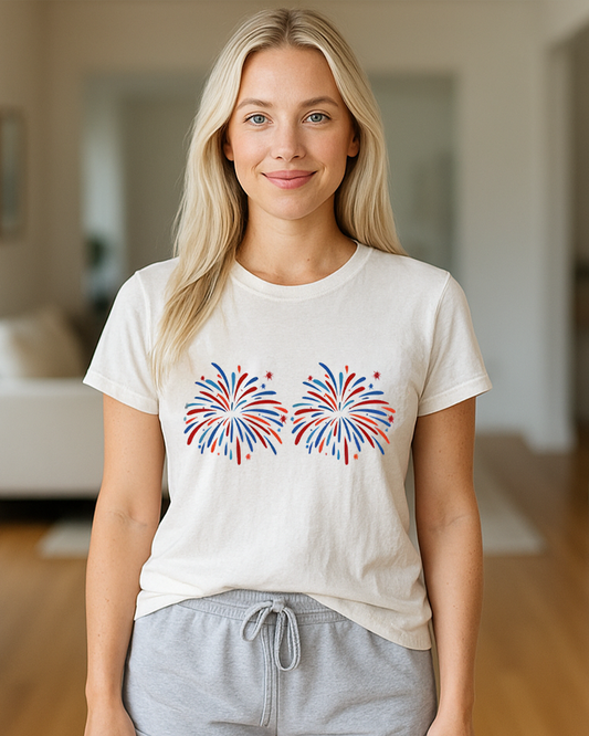 Fourth of July Couples Shirts Independence Day Fireworks Couples Tees