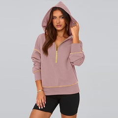 Women's Hooded Sweatshirts Long Sleeve Half Zip Pullover