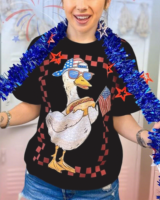 American Flag & Funny Goose Shirt
