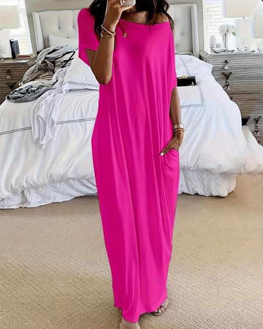 Women's Off-Shoulder Batwing Sleeve Lounge Dress